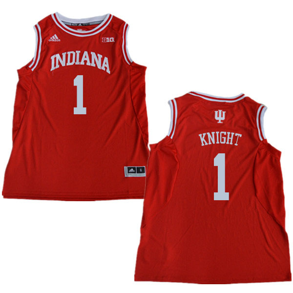Men #1 Bob Knight Indiana Hoosiers College Basketball Jerseys Sale-Red